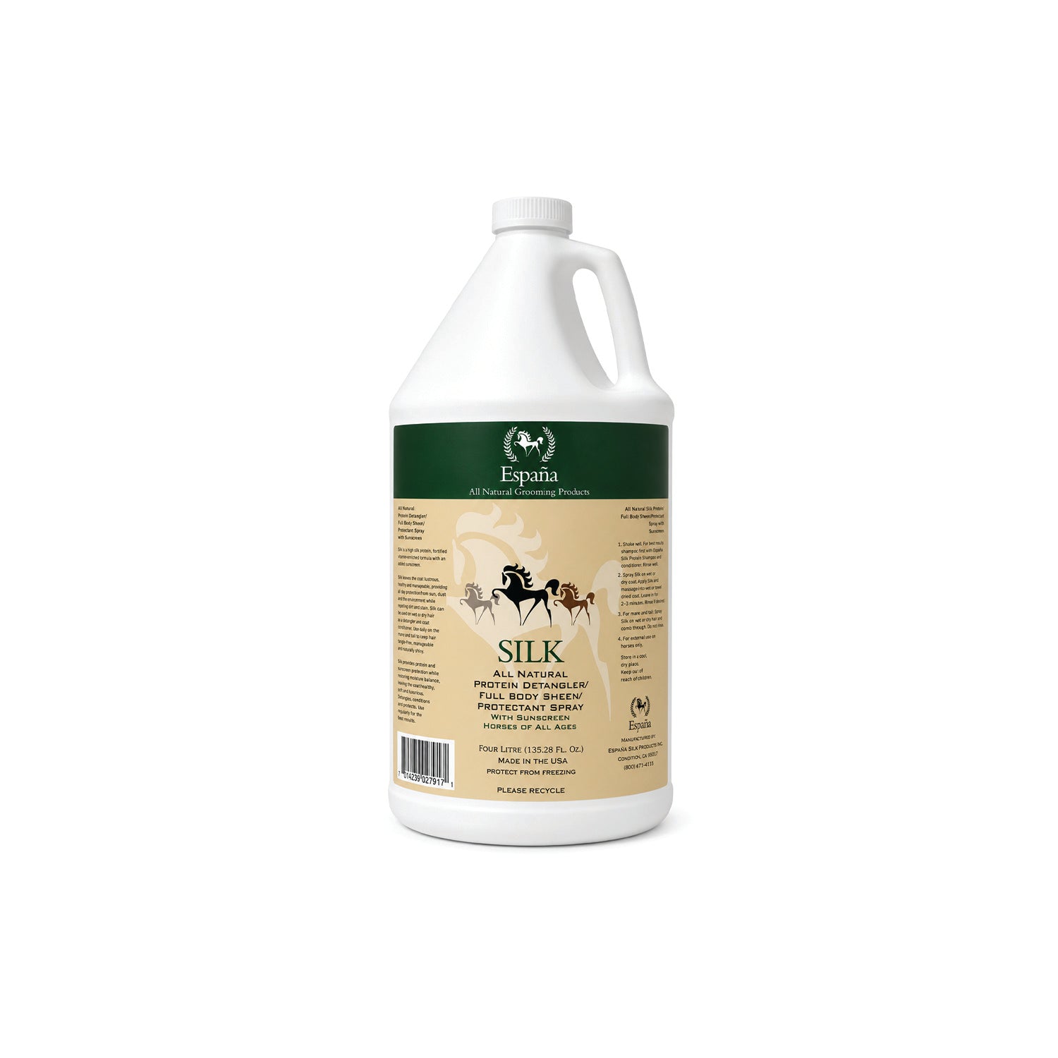 Espana SILK - Equine - Natural Protein Detangler/Protectant Spray with Sunscreen