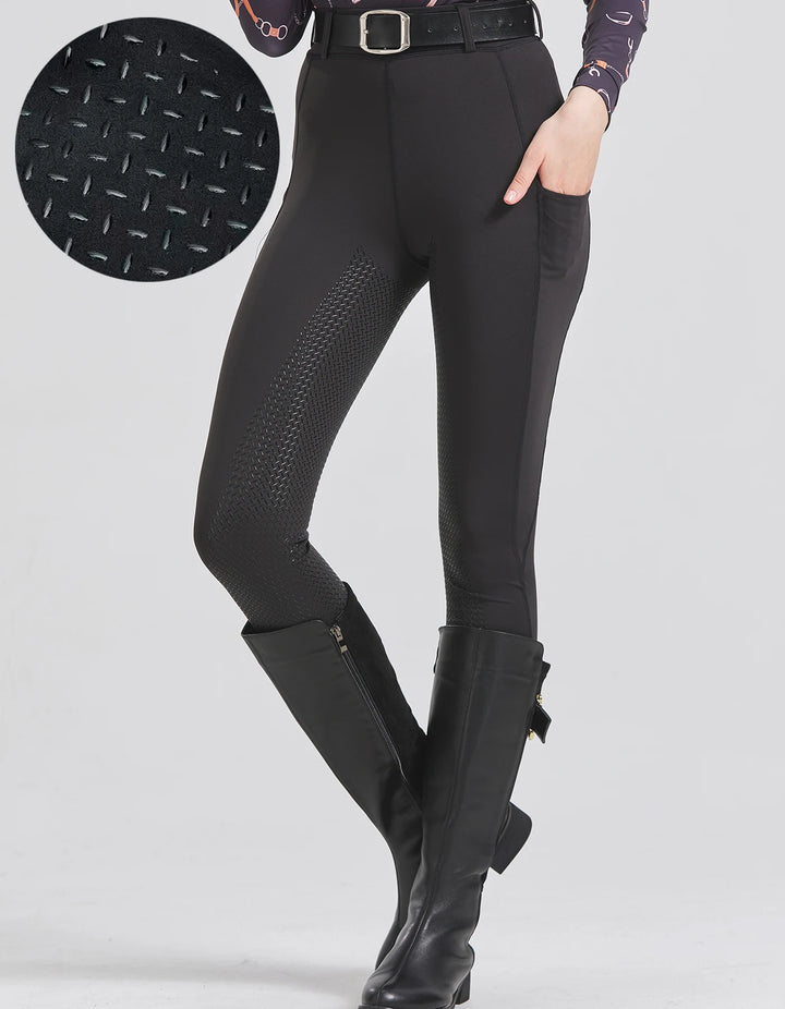 Spring and summer riding pants women's knitted high-stretch, slim-fitting silicone riding pants tight riding pants breathable we