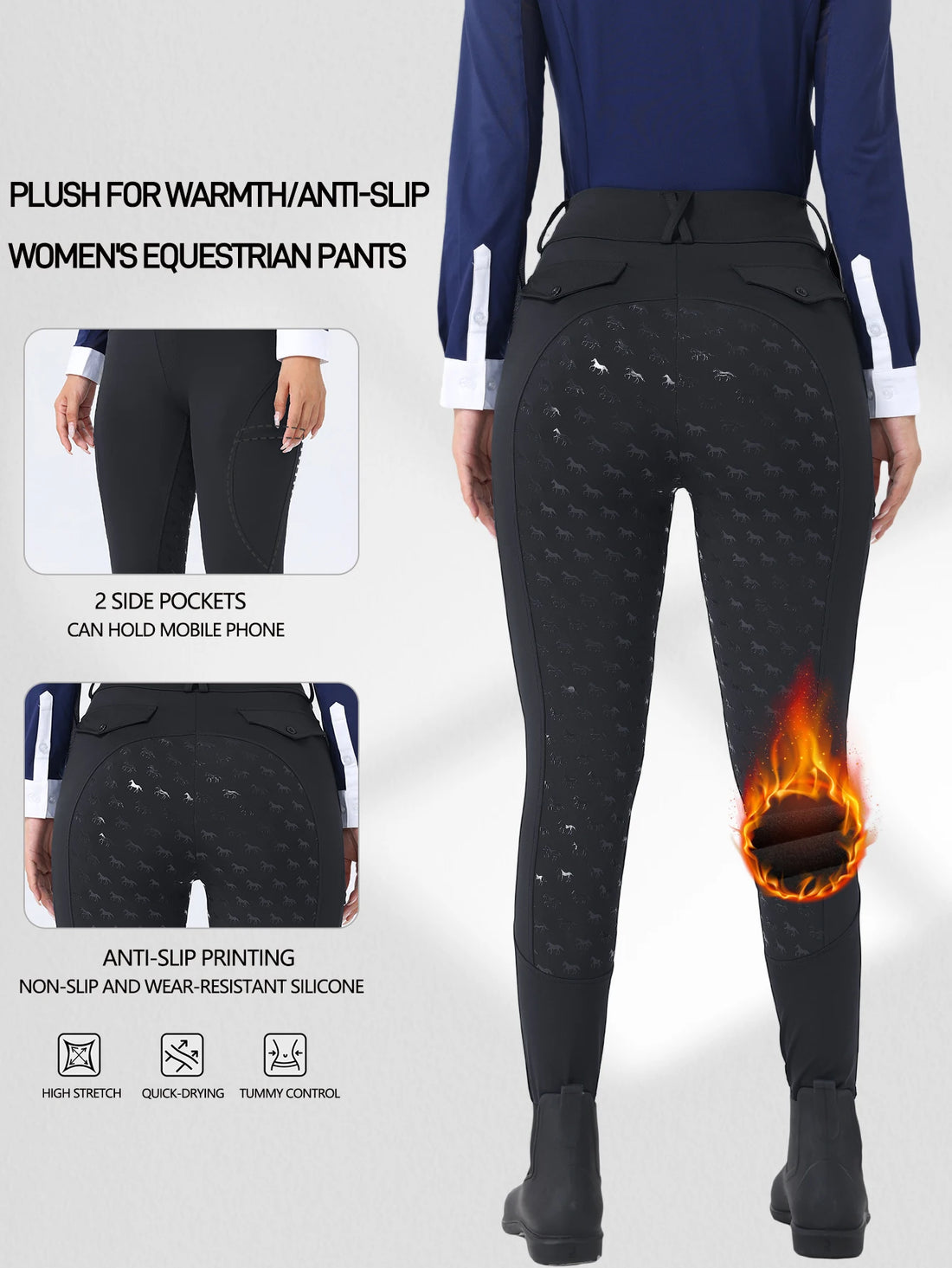 Pants, women's pants, women's work pants, women's pants, winter pants, flannel pants, heated pants, equestrian sports pants