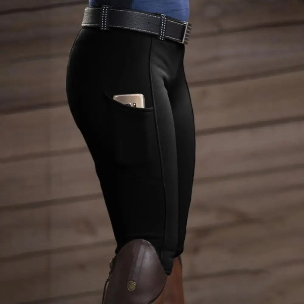 Full Seat Equestrian Breeches Anti-pilling Navy Horse Riding Tights Pocket Hip Lift Equestrian Pants Horse Racing Trousers