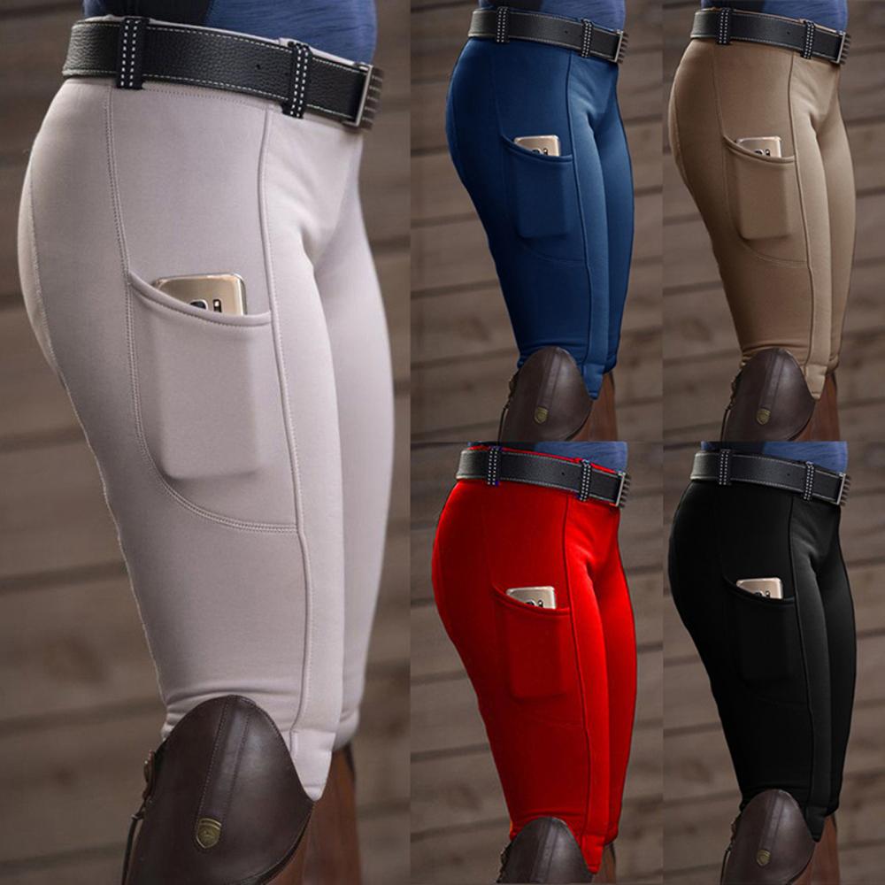Full Seat Equestrian Breeches Anti-pilling Navy Horse Riding Tights Pocket Hip Lift Equestrian Pants Horse Racing Trousers